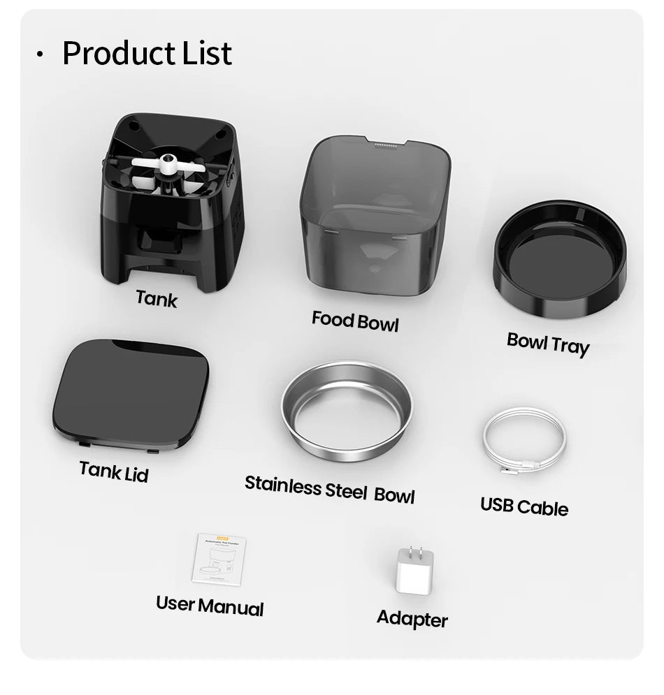 ROJECO - Automatische Voerbak Kat Hond - Eenvoudige Knopbediening 2L